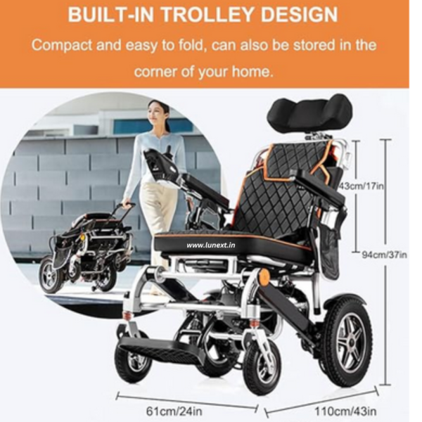 TRAVEL ELECTRIC WHEELCHAIR INDIA-Aluminium-Best price No1 - Image 5