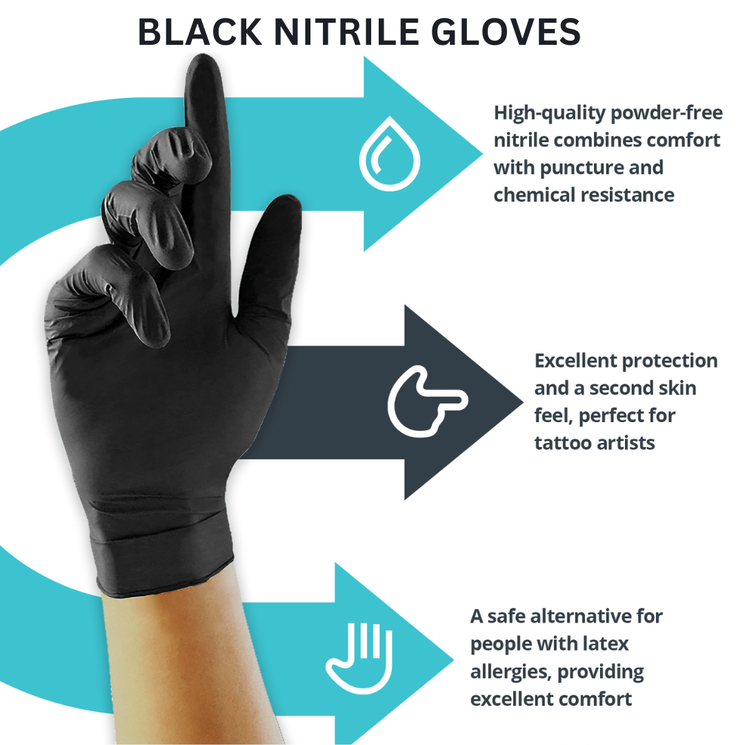 TATOO BLACK NITRILE GLOVES Chennai