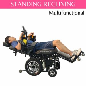 Standing and reclining electric wheelchair