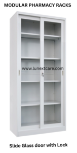 Modular Pharmacy rack with Slide Glass Door