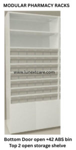 Modular Pharmacy rack with 42 bin