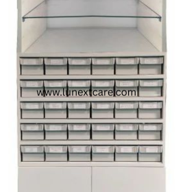Modular Pharmacy rack with 30 bin